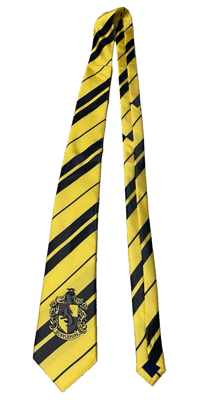 Harry Potter Adult /Kids Hufflepuff Necktie Yellow Black Stripes Wizarding World